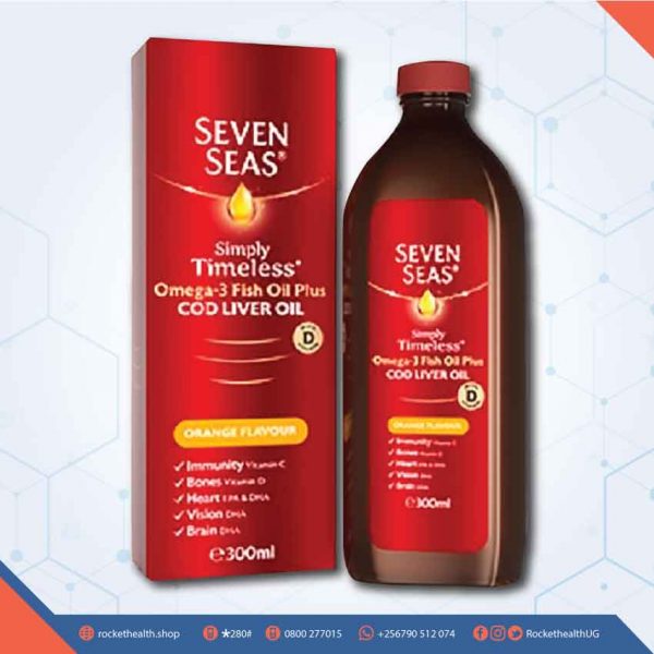 SEVEN-SEAS-ORANGE-AND-COD-LIVER-SYRUP-300ml-1's, seven seas orange, cod liver oil, immune system, normal body function, vitamin supplement, Pharmacy, Vitamins & Supplements