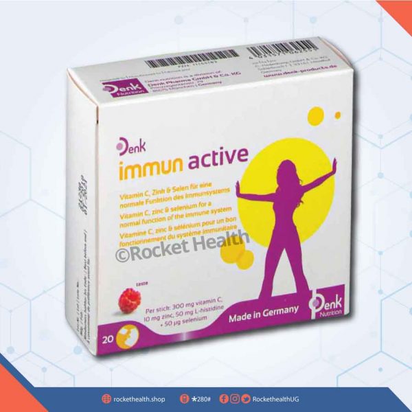 Vitamin C 300 mg  Zinc 10 mg  L-Histidine 50 mg  Selenium 50 µg-IMMUN ACTIVE DENK 20 SACHETS